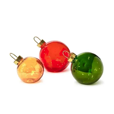 Christmas Ball Set of 3 Large Ball Ornament LED Light-Up Decor Includes 3 Sizes/Colors