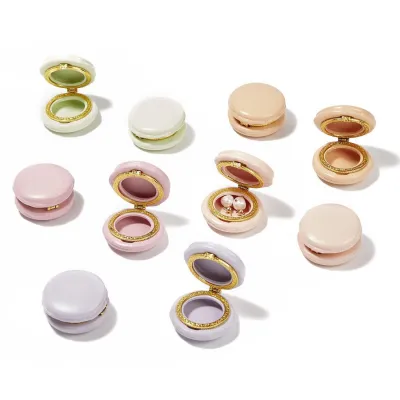 Set of 12 Macaron Limoges Trinket Boxes in Display Box Includes 5 Colors: Pistachio, Rose, Peach, Lavender, Light Pink Ceramic