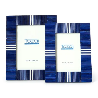 Stacks Navy Blue Photo Frame Set of 2