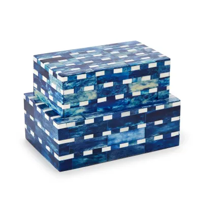 Indigo Covered Box Set of 2