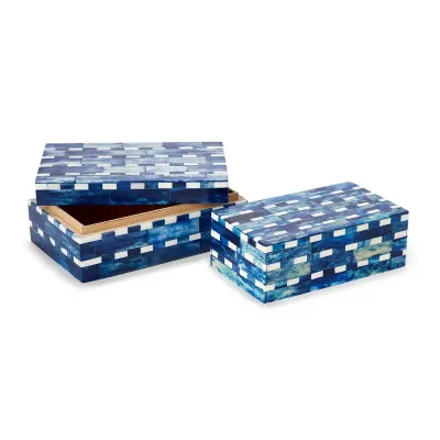 Indigo Covered Box Set of 2