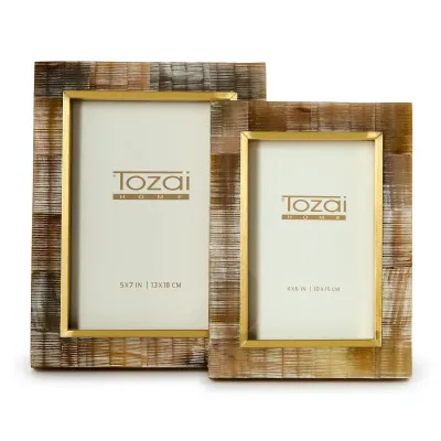 Chiseled Horn Photo Frame Set of 2