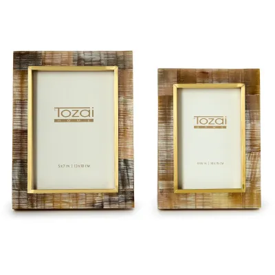 Chiseled Horn Photo Frame Set of 2