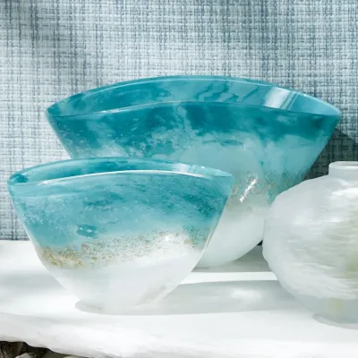 Set of Two Seafoam Bowls