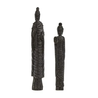 Set of Two Hand Carved Carved Sculpture