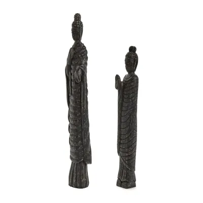 Set of Two Hand Carved Carved Sculpture