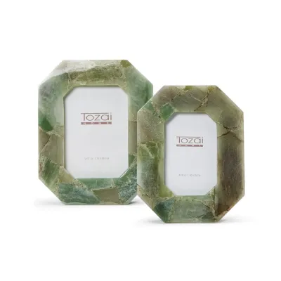 Green Quartz Set of 2 Octagon Picture Frames (4" x 6", 5" x 7")