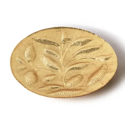 Golden Hammered Trays, Set of 3