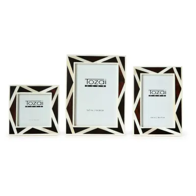 Stripes in Absract Dark Tortoise Photo Frame Set of 3