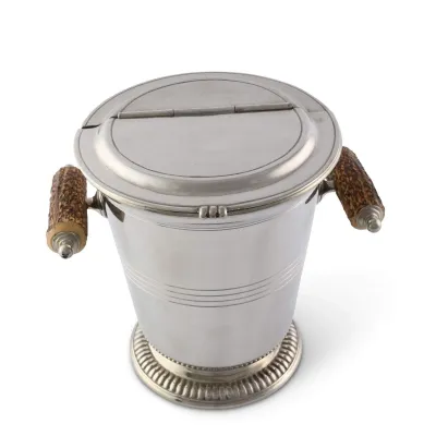 Ice Bucket with Lid Faux Antler Handles