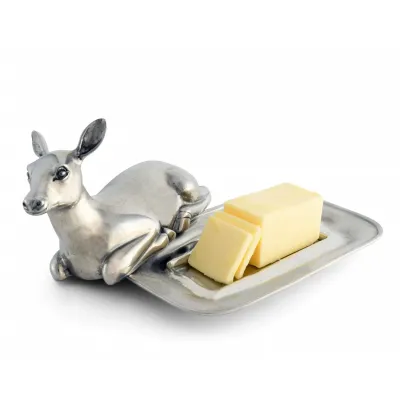 Lodge Style Pewter Doe Butter Dish