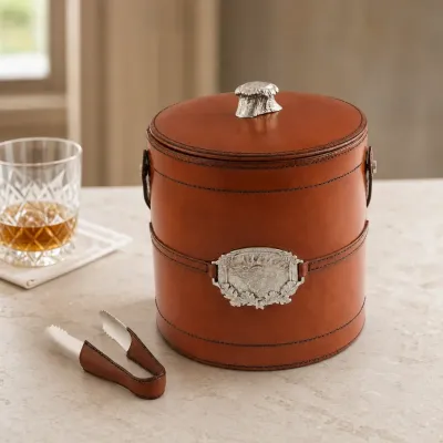 Leather Elk Ice Bucket