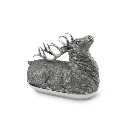 Lodge Style Pewter Stag Butter Dish