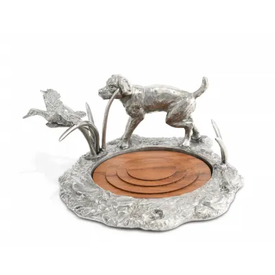 Morning Hunt Labrador And Duck Wine Coaster