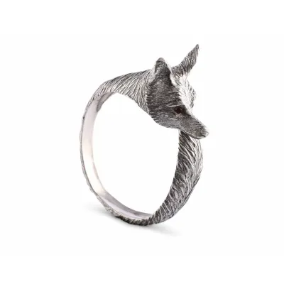 Morning Hunt Pewter Fox Napkin Ring