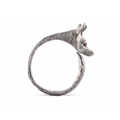 Morning Hunt Pewter Fox Napkin Ring