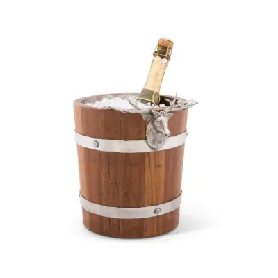 Lodge Style Elk Wood Pail Ice Bucket