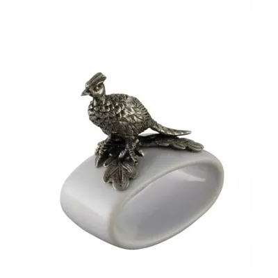 Morning Hunt Pheasant Stoneware Napkin Ring