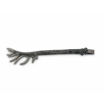 Lodge Style Pewter Antler Pattern Ice/Bread Tongs