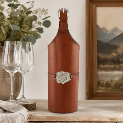 Leather Elk Single Wine Bottle Carrier