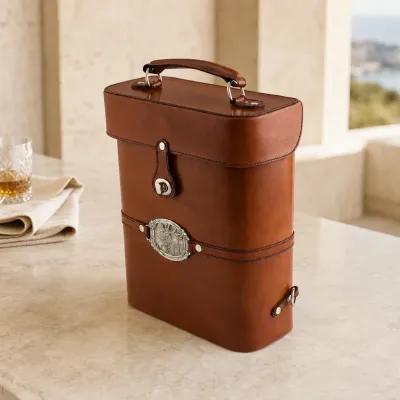 Leather Elk Double Wine Bottle Carrier