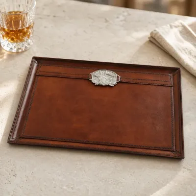 Leather Elk Catchall Tray