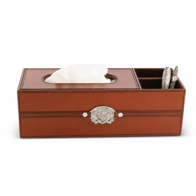 Leather Elk Office Tissue Box