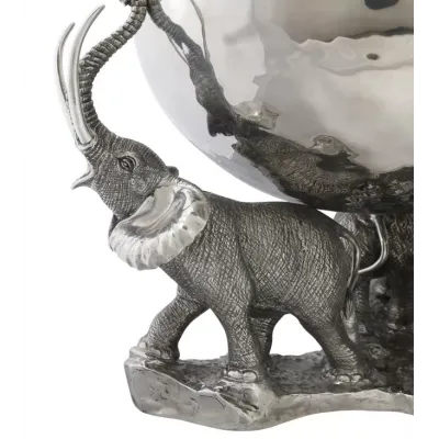 Safari Pewter Elephant Trio Ice/Punch Tub Stainless