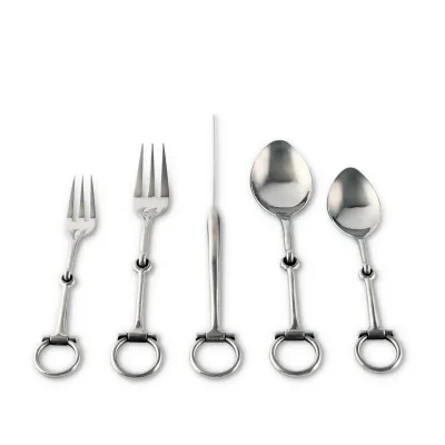 Bit Five Piece Flatware Set - Stainless Steel Matt Silver