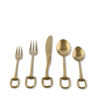 Stainless Stirrup Place Setting Shiny Gold