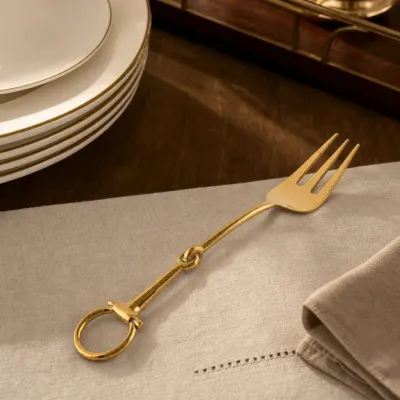 Bit Shiny Gold Stainless Steel Serving Fork
