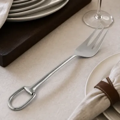 Stirrup Matte Silver Stainless Steel Server Fork