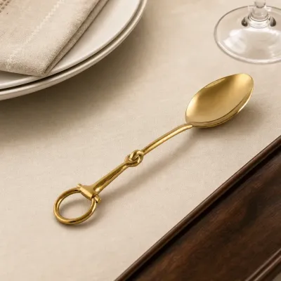 Bit Shiny Gold Stainless Steel Serving Spoon