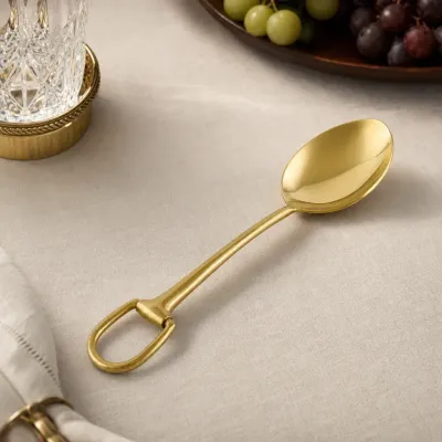 Stirrup Shiny Gold Stainless Steel Serving Spoon