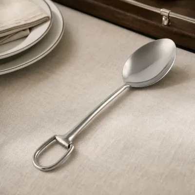 Stirrup Matte Silver Stainless Steel Serving Spoon