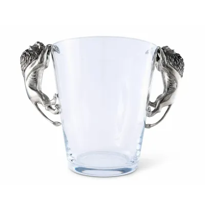 Safari Glass Ice Bucket Lion Handles