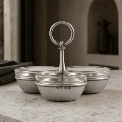 Pewter Condiment Trio