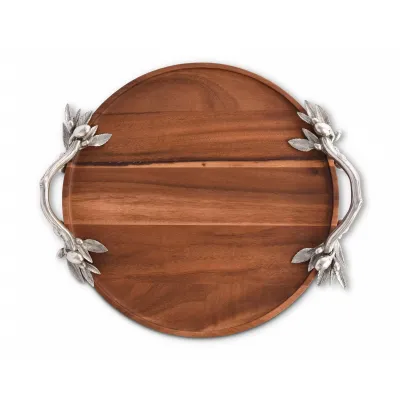Olive Serving Tray Acacia, Round