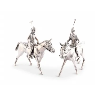Equestrian Pewter Polo Player Salt And Pepper Set