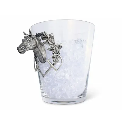 Equestrian Horse Head Glass Ice Bucket