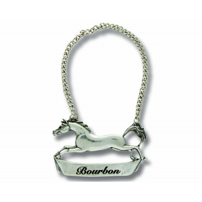 Equestrian Pewter Galloping Steed Bourbon Tag