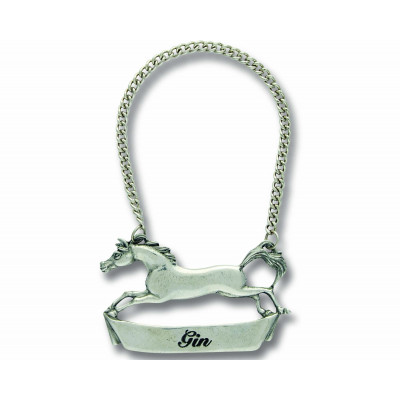 Equestrian Pewter Galloping Steed Gin Tag