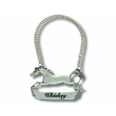 Equestrian Pewter Galloping Steed Whiskey Tag