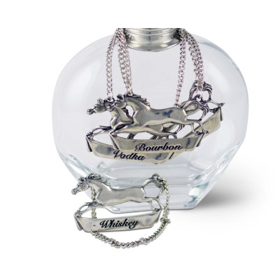 Equestrian Pewter Galloping Steed Rum Tag