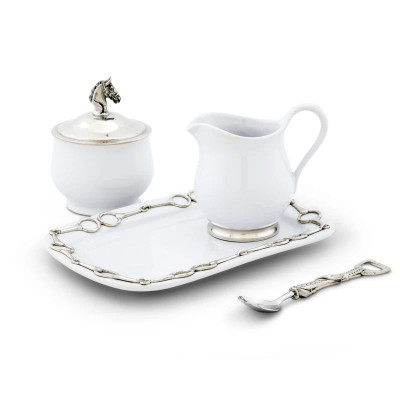 Equestrian Sugar And Creamer Set