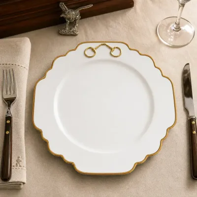 Gold Bit Gold Rim Bone China Dinnerware