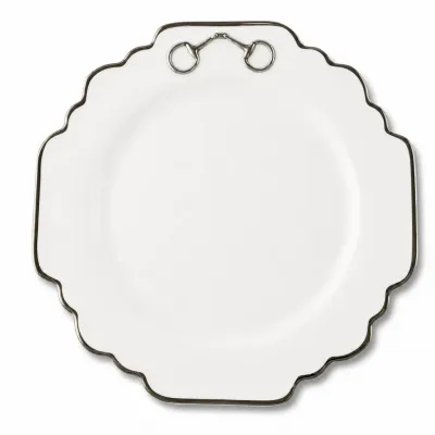 Pewter Bit Platinum Rim Bone China Dinnerware