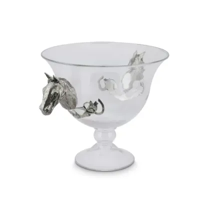 Equestrian Horse Head Glass Ice Tub