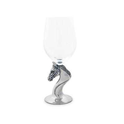Equestrian Horse Head Wine Glass
