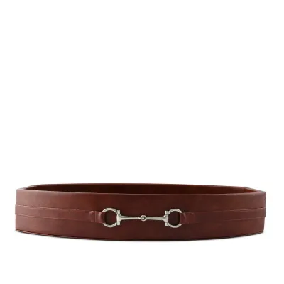 Equestrian Bit Leather Oval Tray